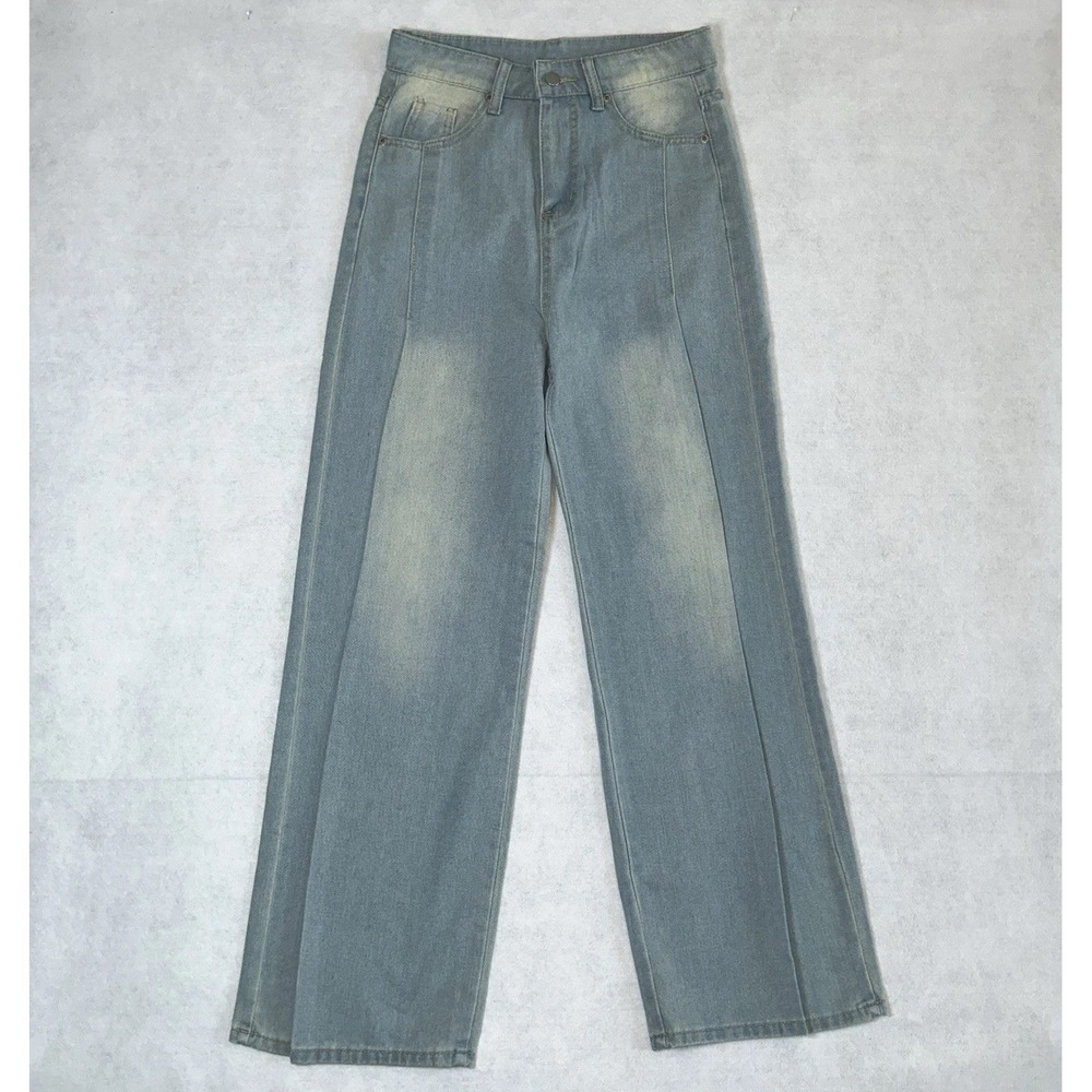 Women's Ultra High Rise Wide Leg Pleated Jeans ~ Size 4/Small ~ Light Wash